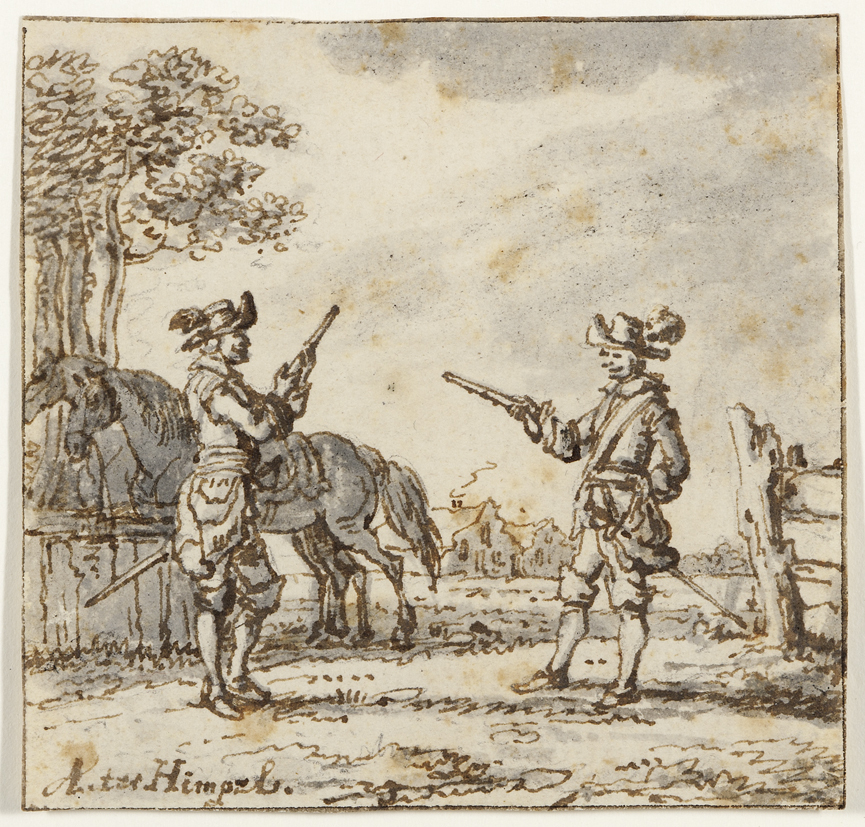 Scène in een legerkamp