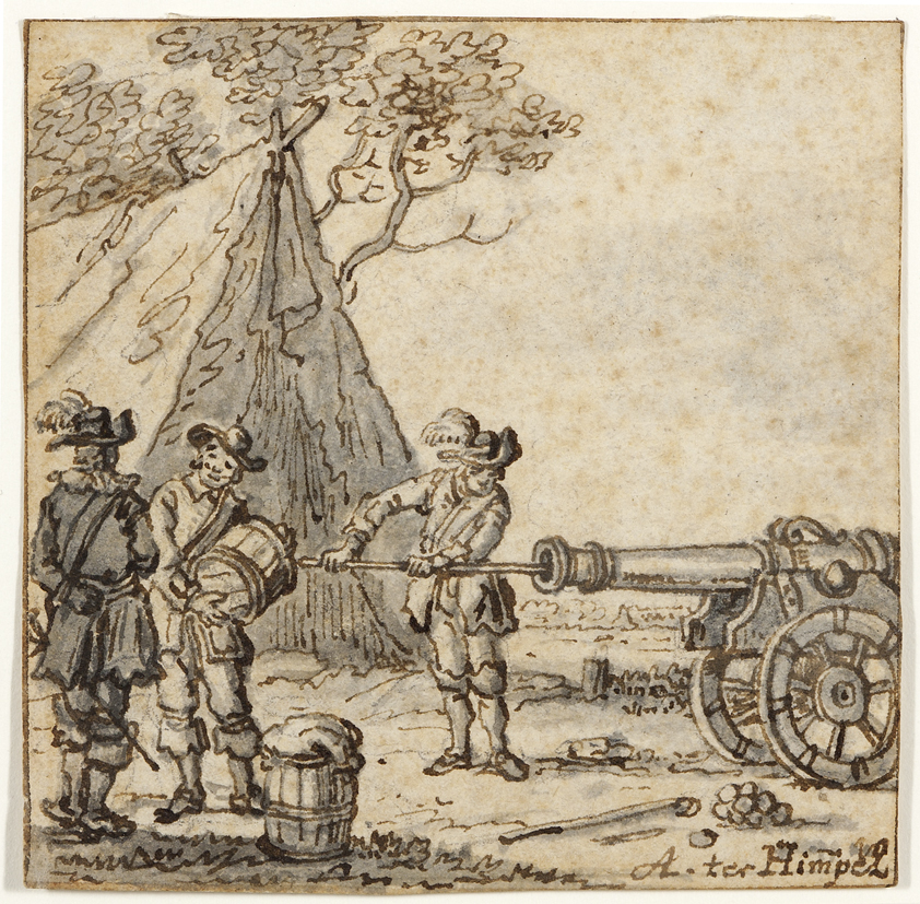 Scène in een legerkamp