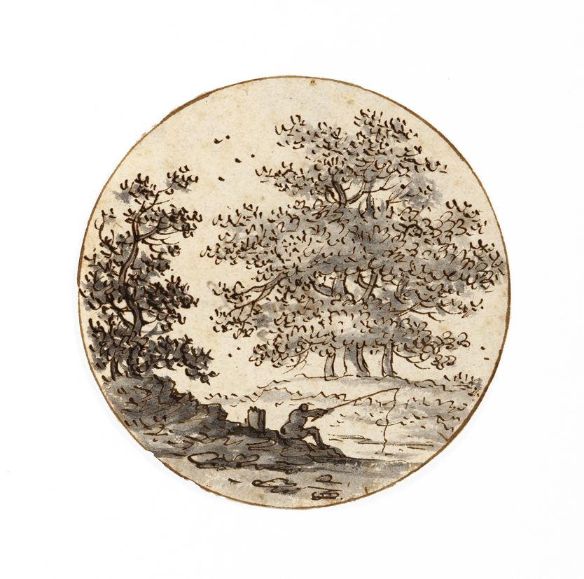 Landschapje met een visser