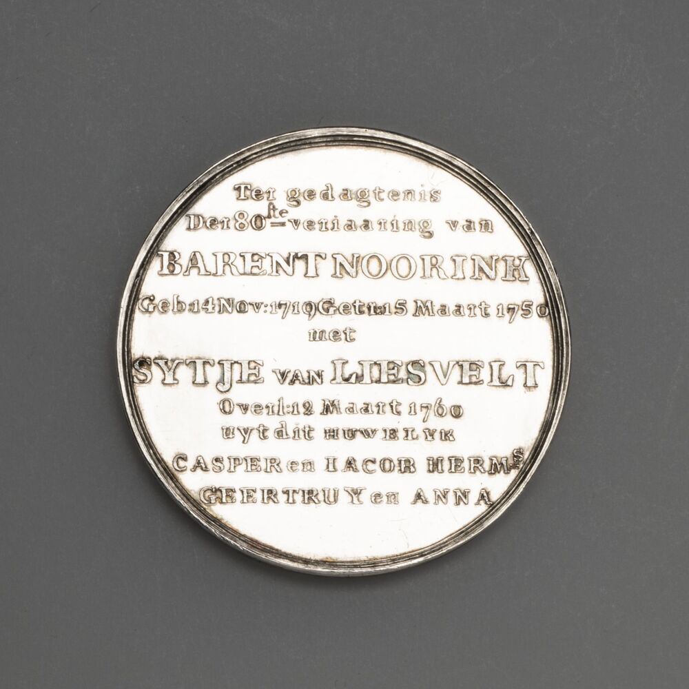 Gedenkpenning voor de 80ste verjaardag van Berent Noorink