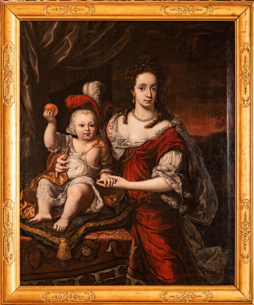 Isabella Wiltiana Feitsema Verrutius en haar zoontje Gerlach Feitsema Gruys