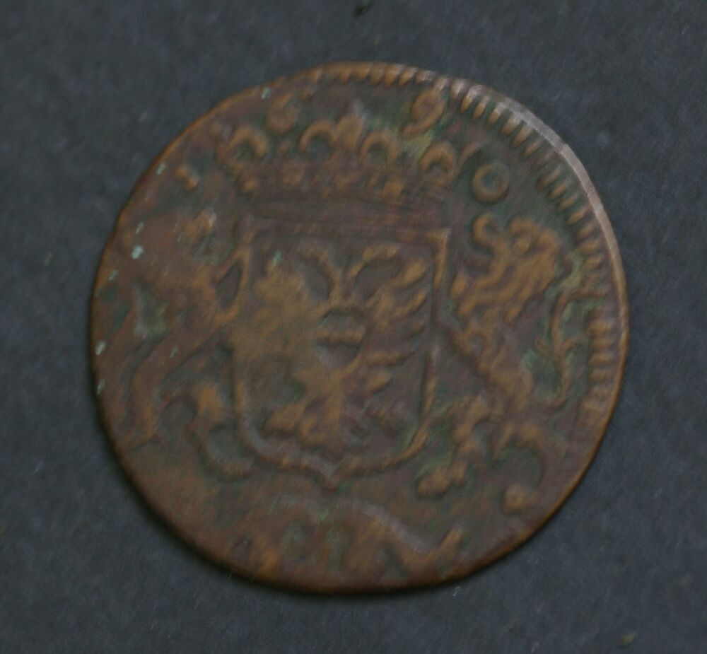 Achtste stuiver of duit 1690, stad Groningen