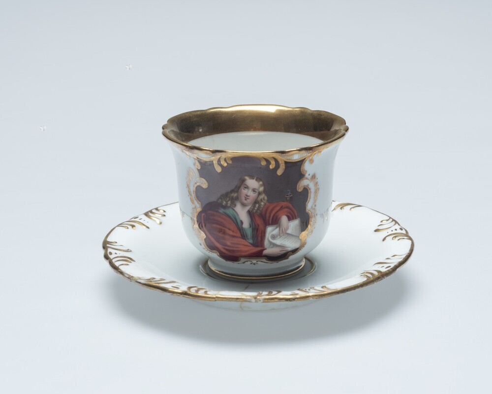 Kop en schotel met afbeelding Johannes