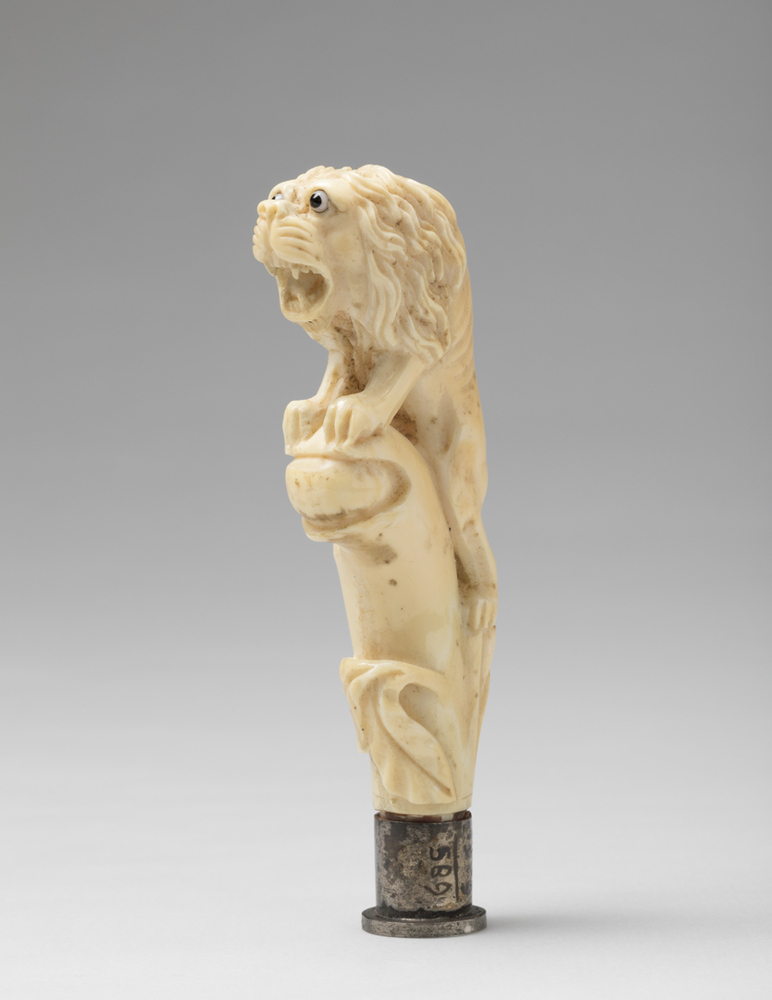 Zilveren zegelstempel met ivoren handvat