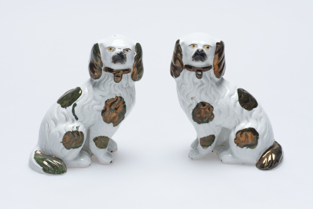 Twee zittende honden