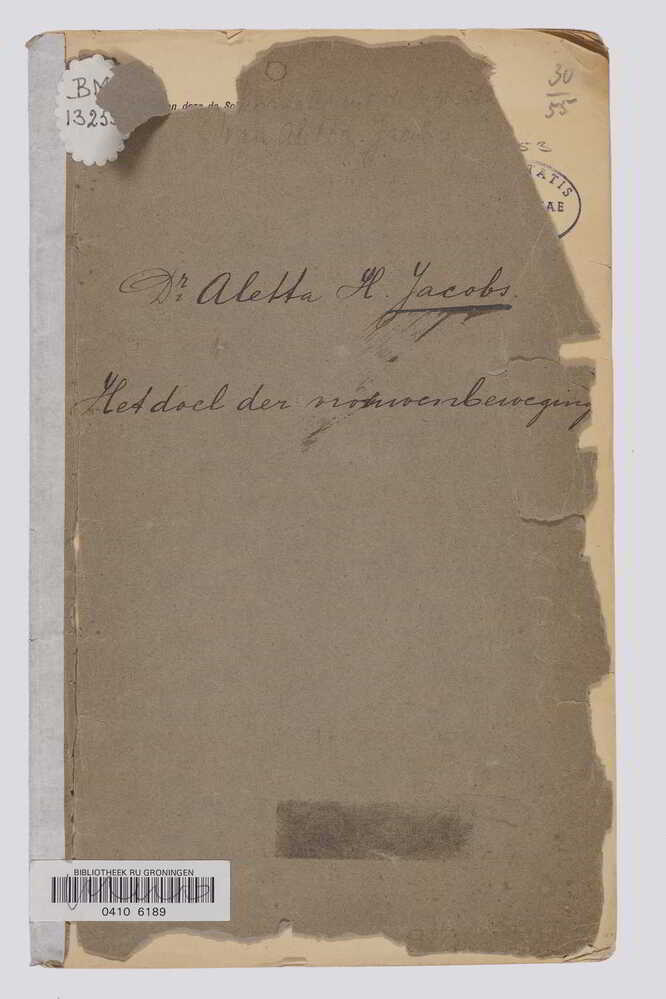 VERVALLEN A.H. Jacobs. Het doel der vrouwenbeweging