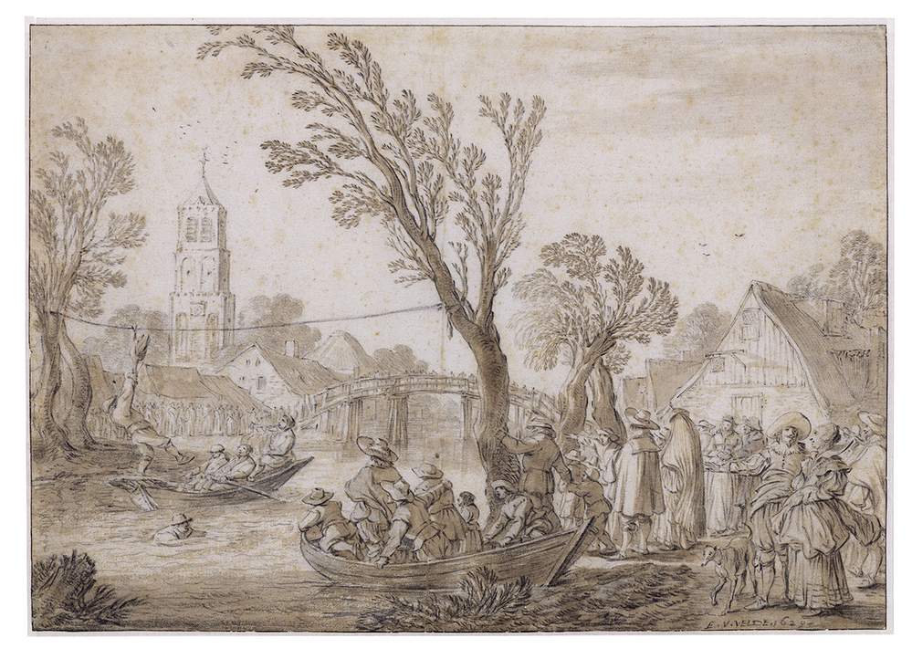 Ganstrekken op een dorpsgracht