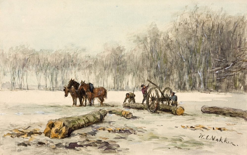 Gevelde bomen (uit Album Amicorum Mesdag)