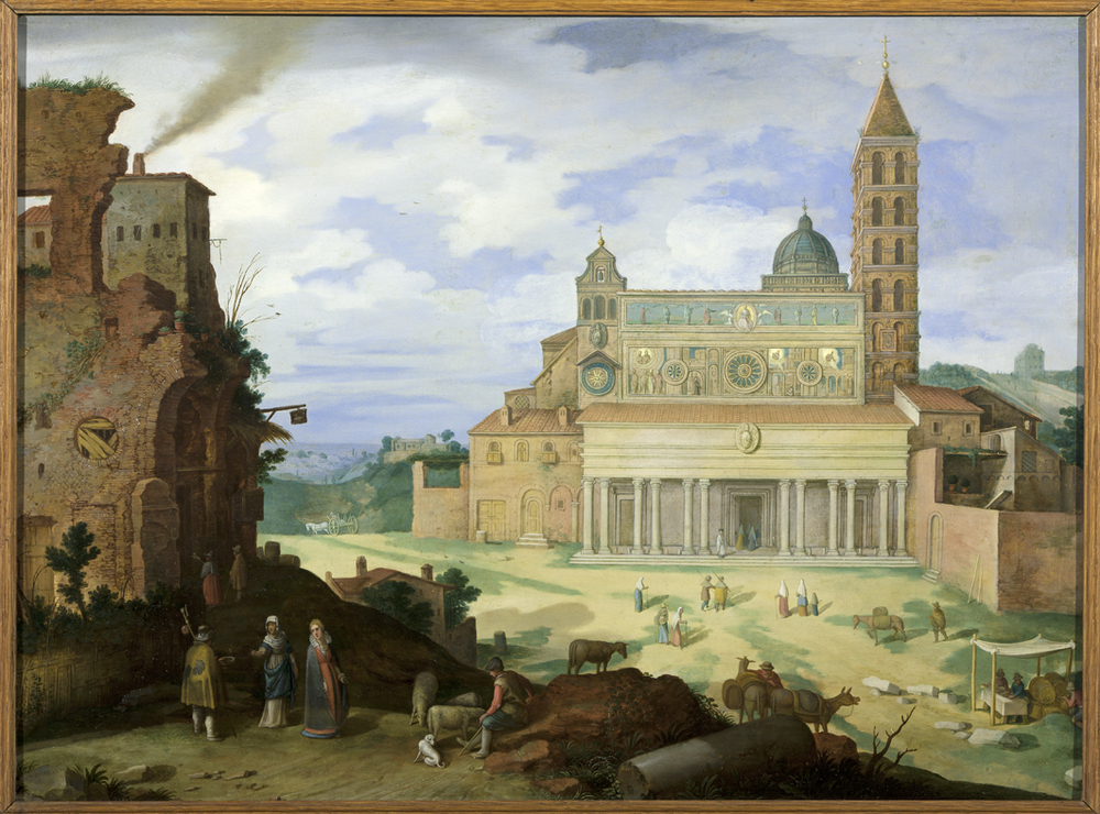 Gezicht op de Santa Maria Maggiore te Rome