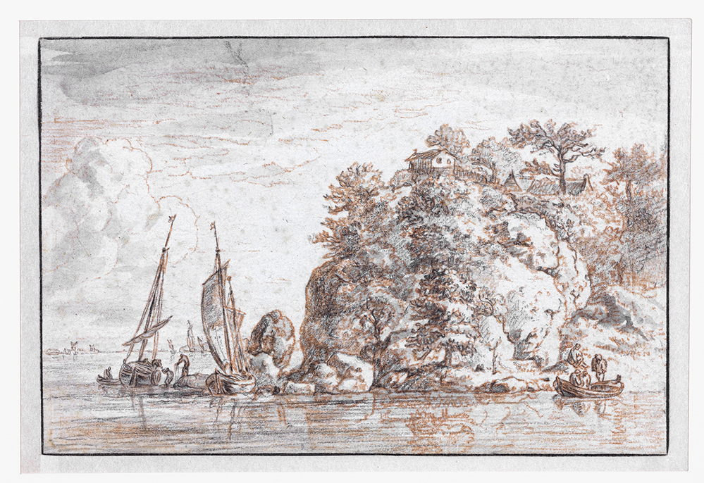 Rivier met zeilboten