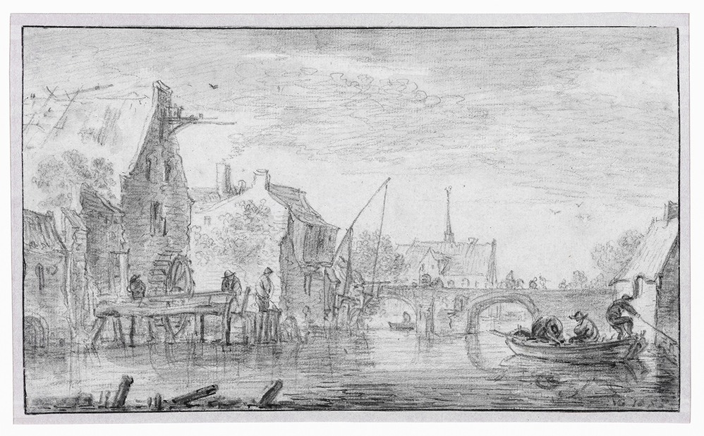 Riviergezicht met brug