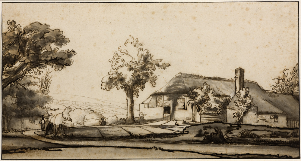 Boerenhoeve in heuvelachtig landschap