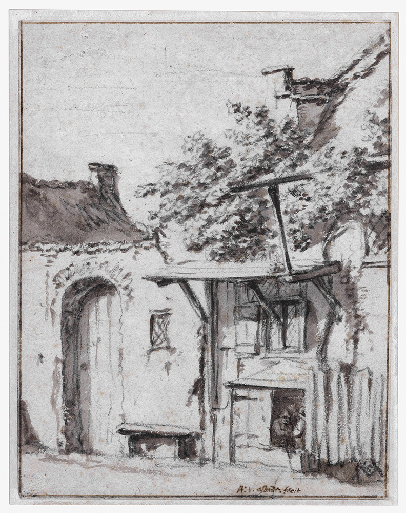 Binnenplaats met pothuis