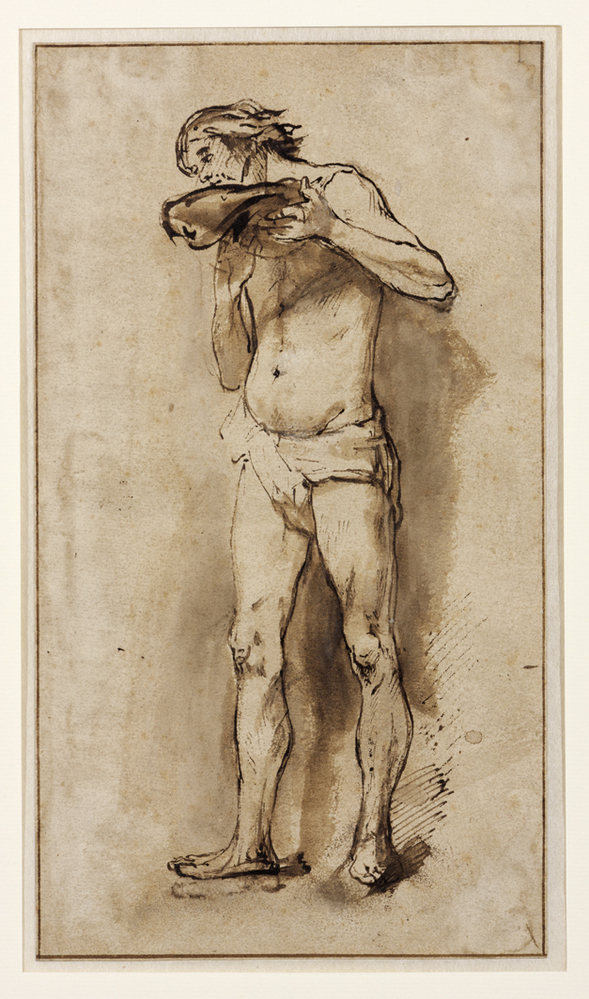 Studie van een staand mannelijk naakt