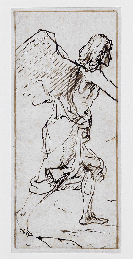 Naar rechts lopende engel