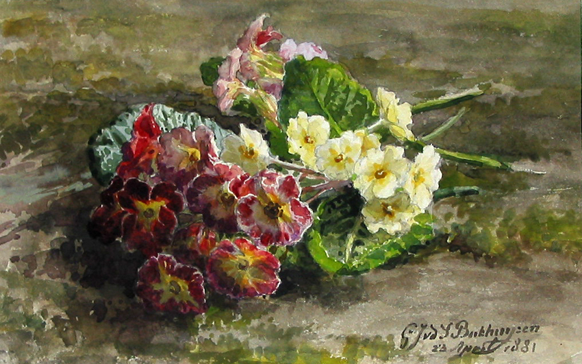 Liggend bloemstuk (uit Album Amicorum Mesdag)