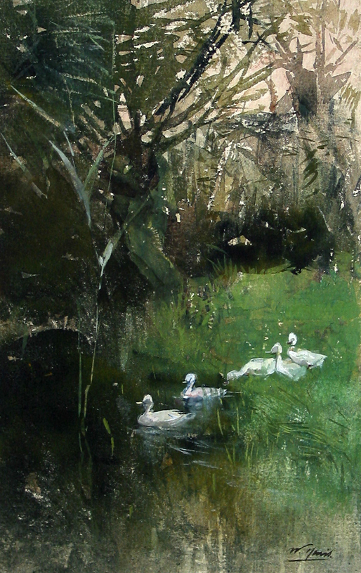 Sloot met eenden (uit Album Amicorum Mesdag)