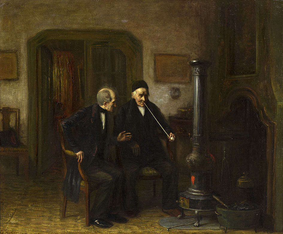 Pijprokend bij de kachel