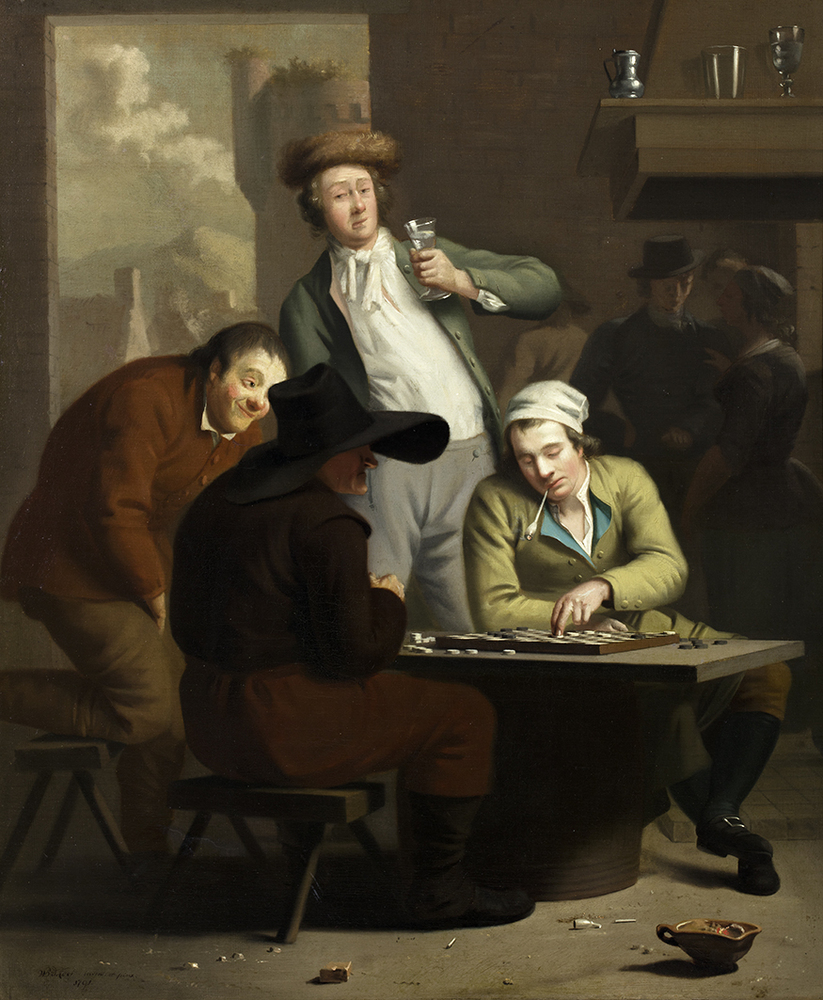 Damspelers in een herberg