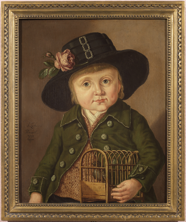 Jongetje met vogelkooi