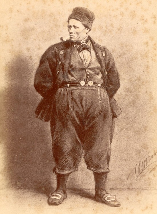 Man in klederdracht (foto van schilderij van Otto Eerelman, uit album)