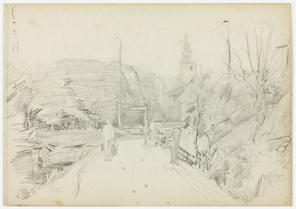 Dijk Reitdiep, tegenover de Buitenhelling bij Plantsoenbrug