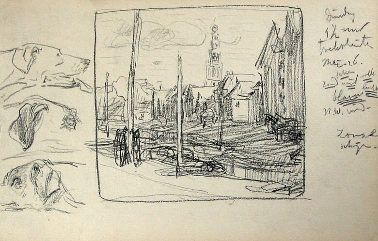 Boterdiep tussen 't bruggetje en de stadstimmerschuur bij de Singel