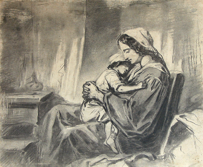 Moeder met slapend kind