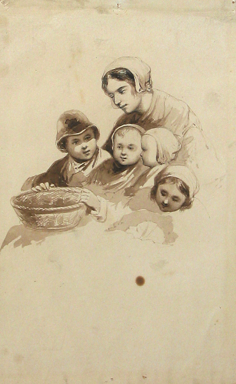 Moeder met vier kinderen