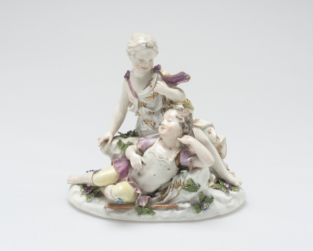 Meisje met als Romein verklede herdersjongen