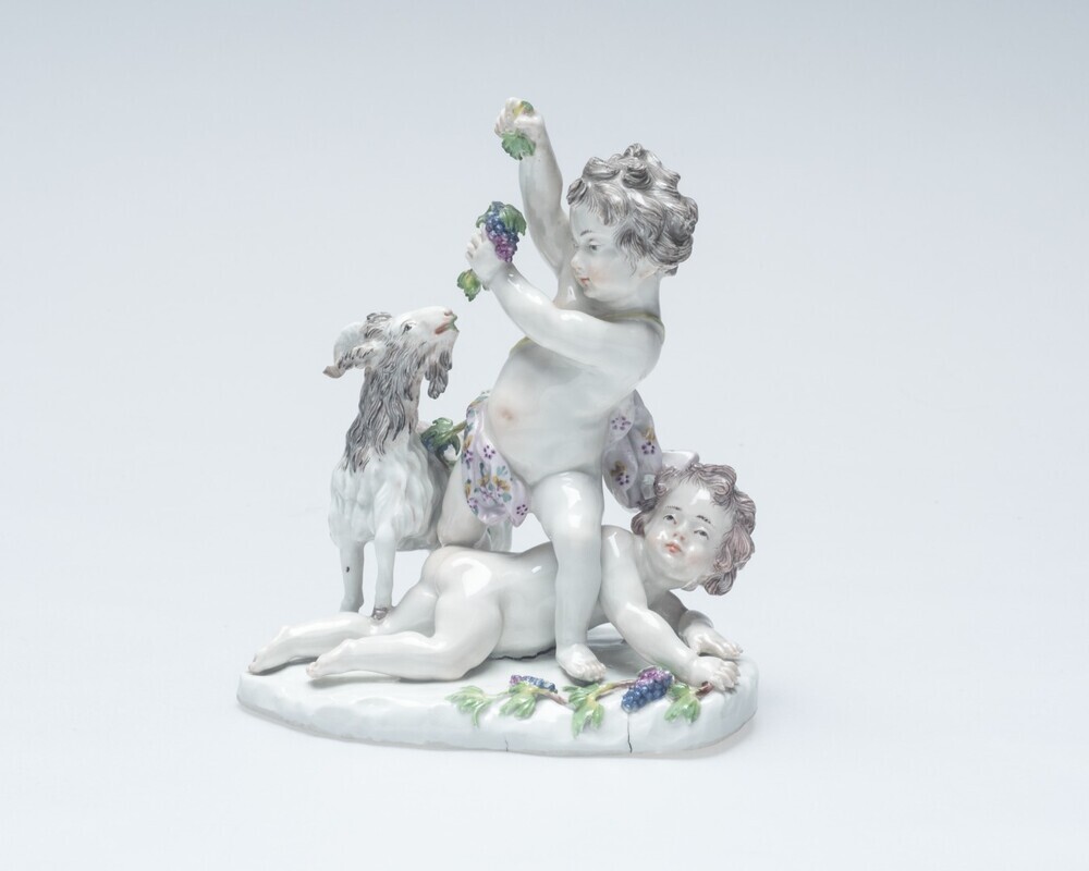 Twee kinderen bij geit