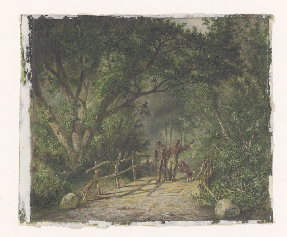 Vrolijk gezelschap in een bos