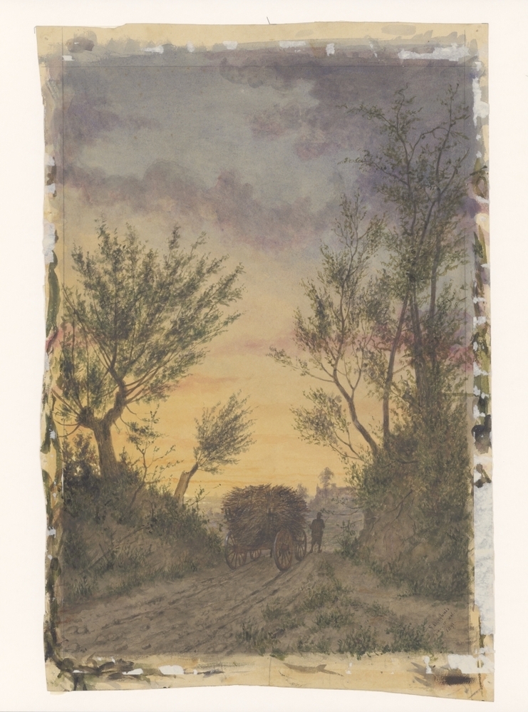 Houtwagen in een bos