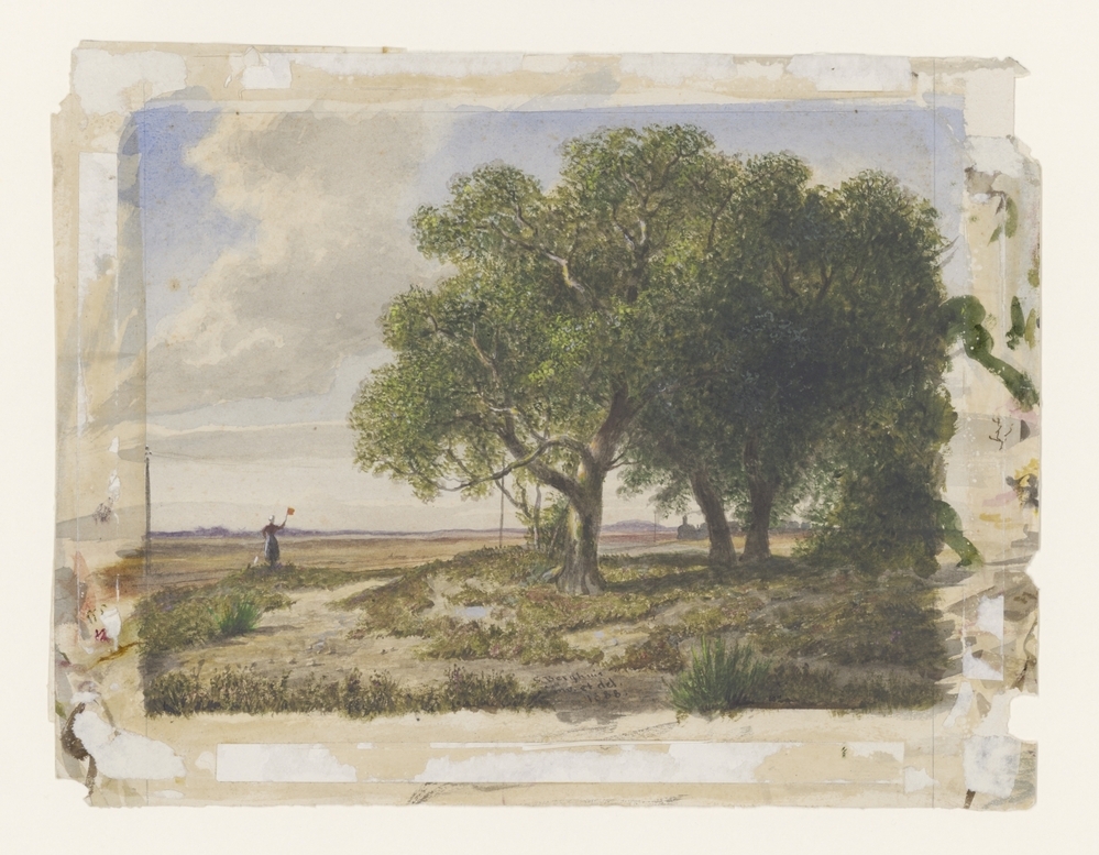 Landschap met spoortrein