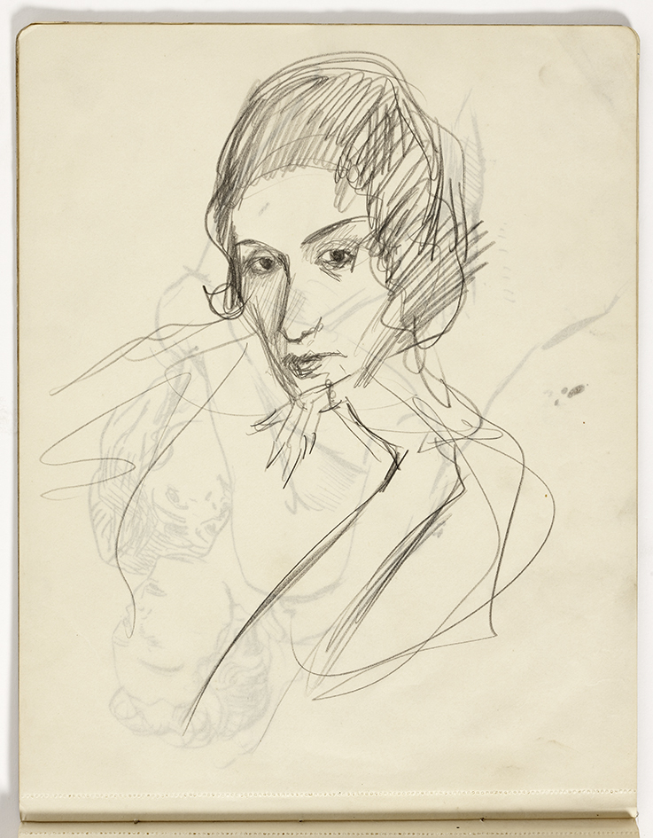 Schetsboek 12 (met schetsportret van Fie Carelsen?)