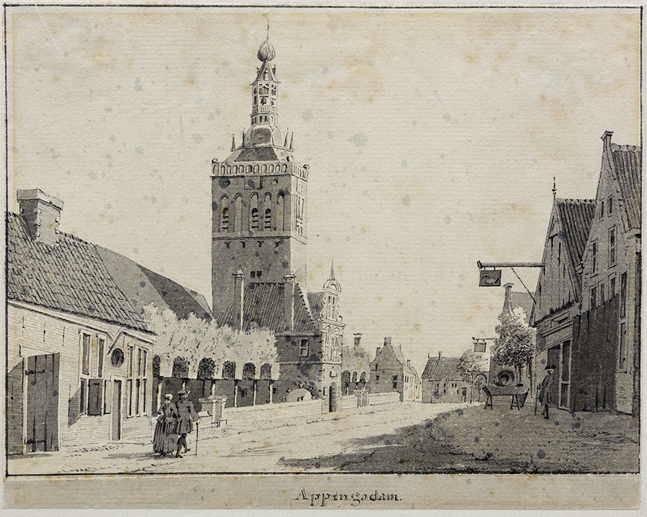 Raadhuis en kerktoren te Appingedam