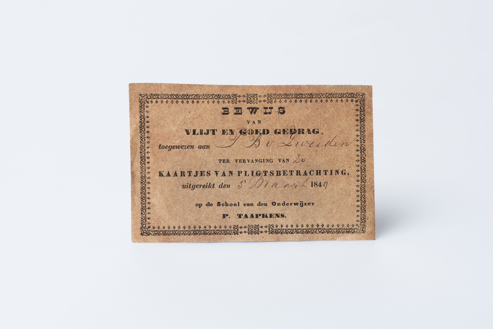 Bewijs van vlijt en goed gedrag