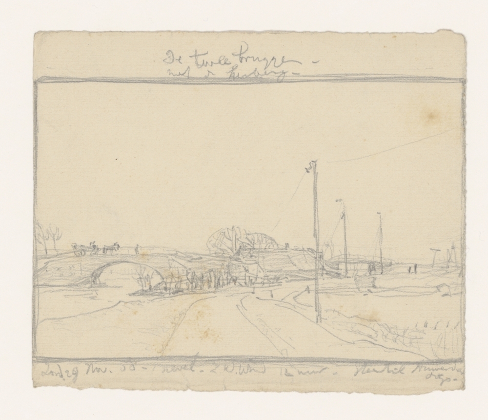 De twee bruggen met de herberg, Steentil Aduarderdiep