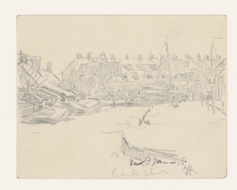 Boterdiep vanaf Korrewegbrug, sneeuw en ijs