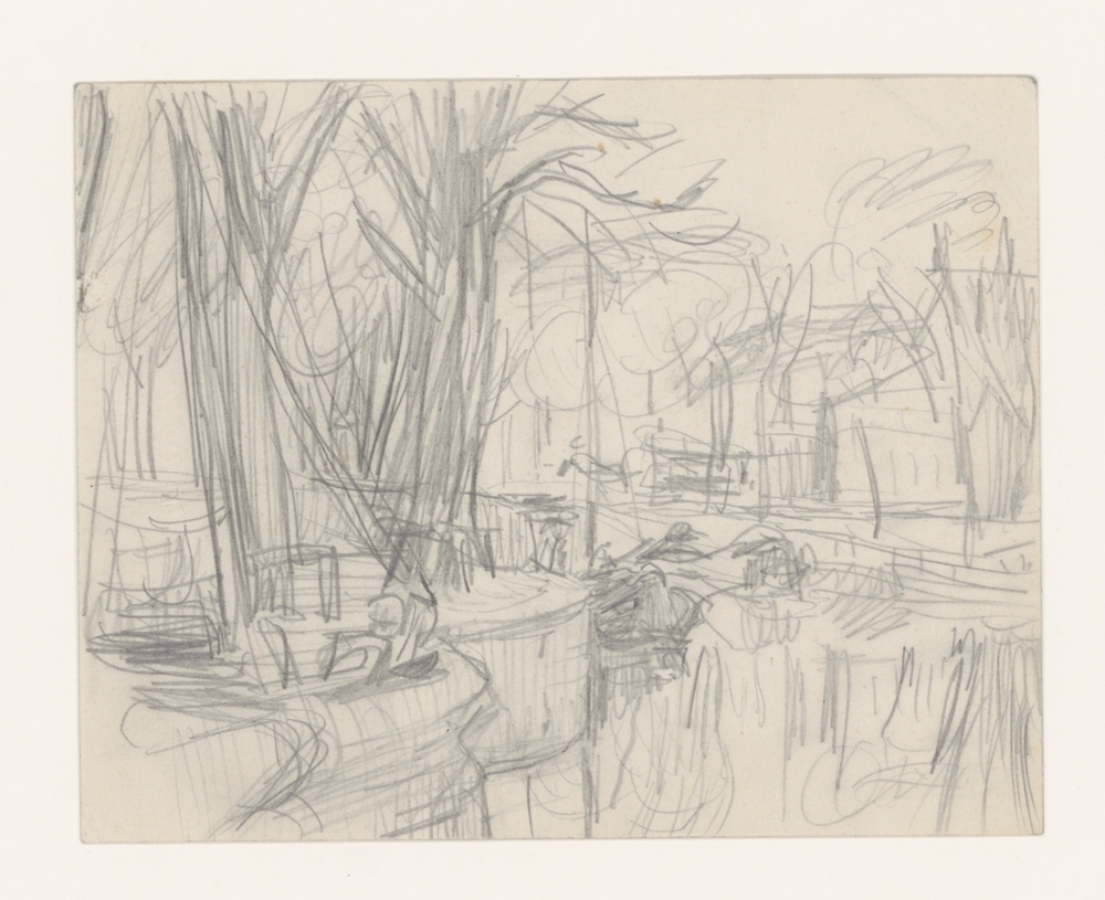 Hoek Turfsingel met paardetram vanaf Maagdenbrug