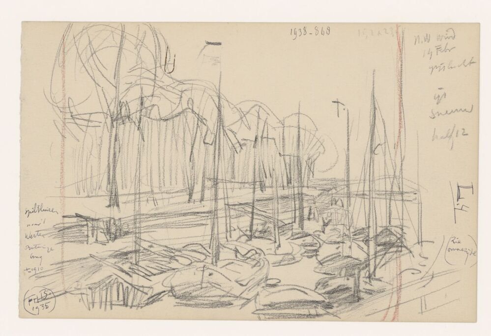 Boterdiep vanaf vestingterrein naar de stad gezien