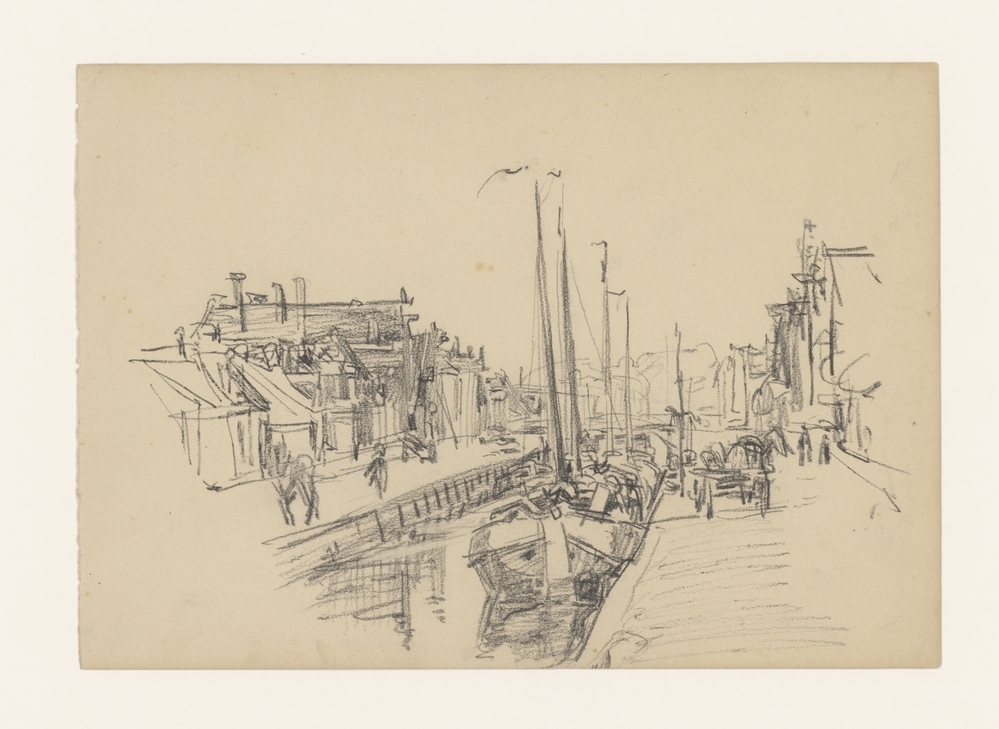 Binnen Boterdiep met beurt- of vrachtschepen