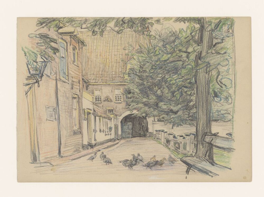 Binnenplaats van het Pepergasthuis met poort