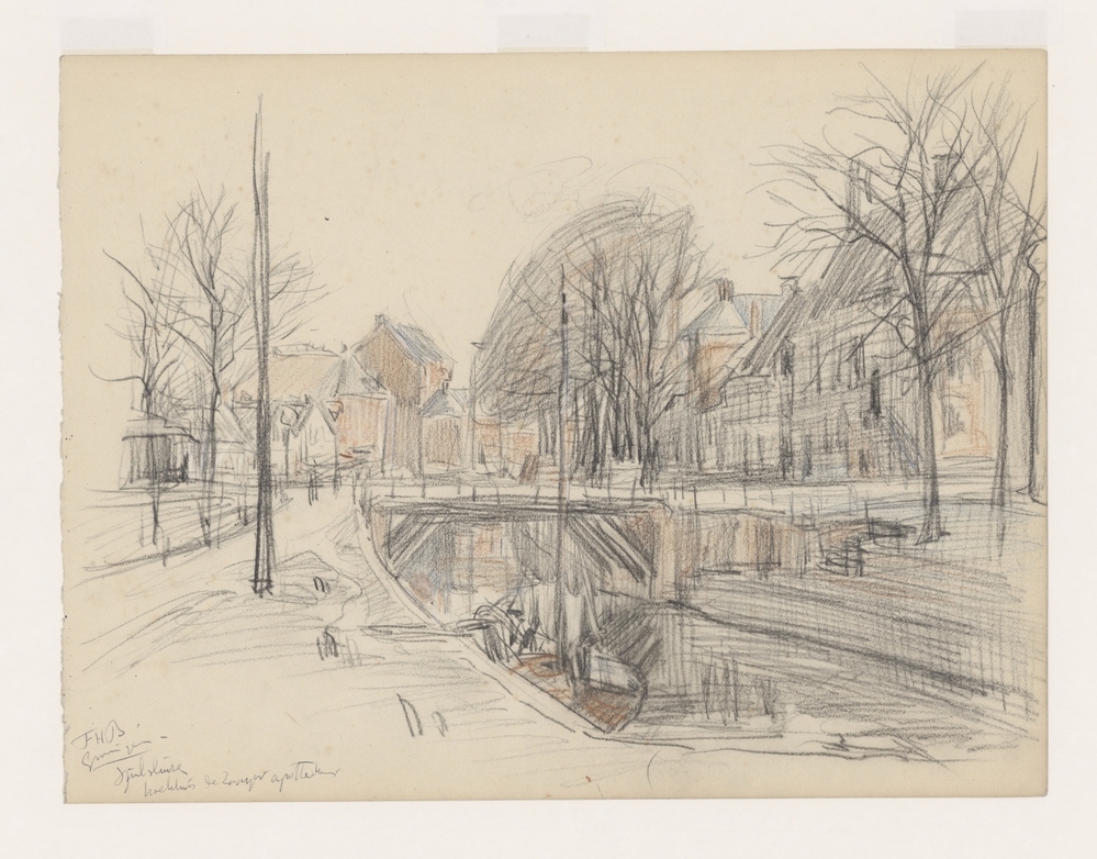 Spilsluizen met Ebbingebrug, hoekhuis apotheek De Zaaijer