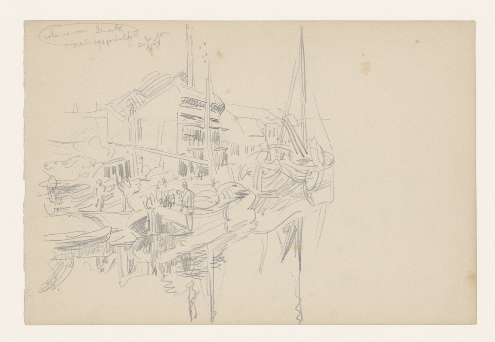 Hoendiep, zuidzijde, houthandelopslag bij de rolpaal