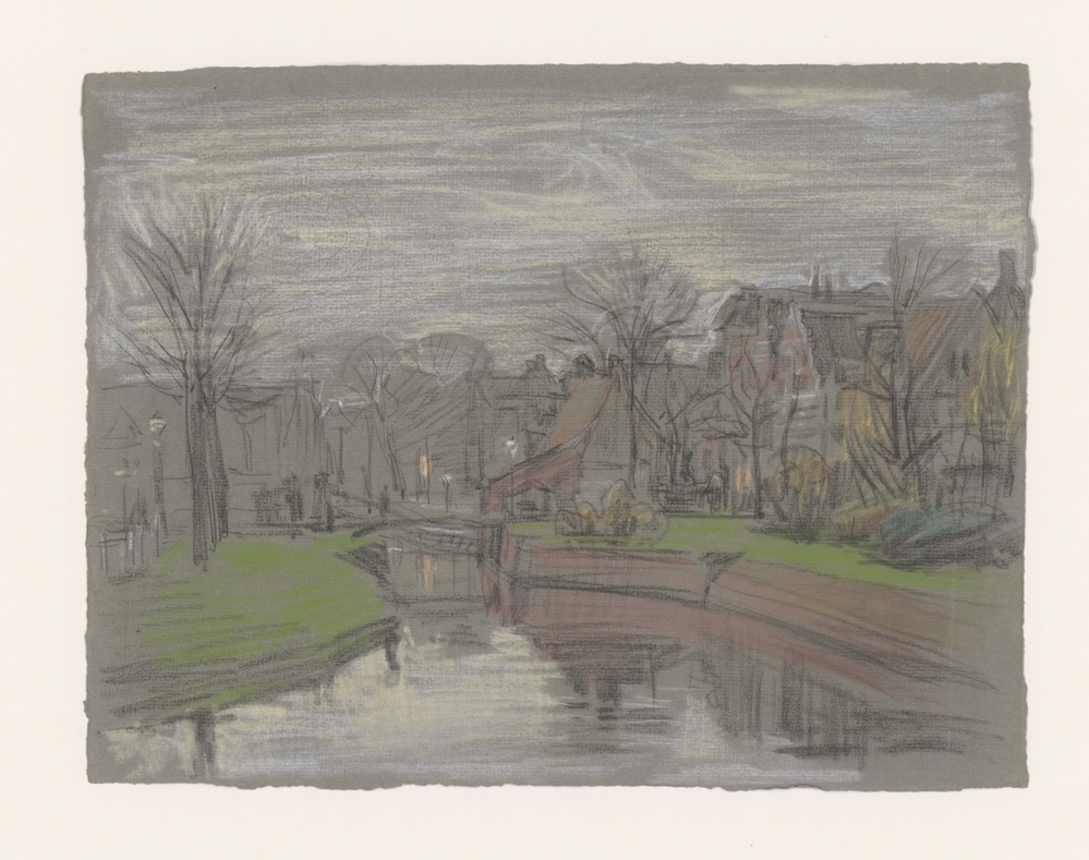 Damsterdiep naar de stadskant gezien