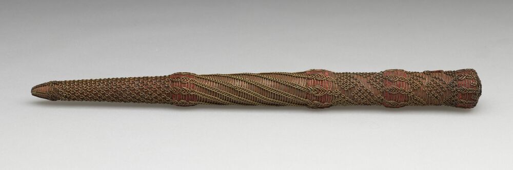 Breipenschede met koperdraad vlechtwerk