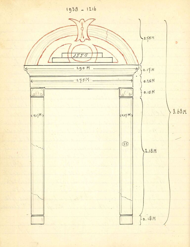 Deuromlijsting (poortje) met jaartal 1556