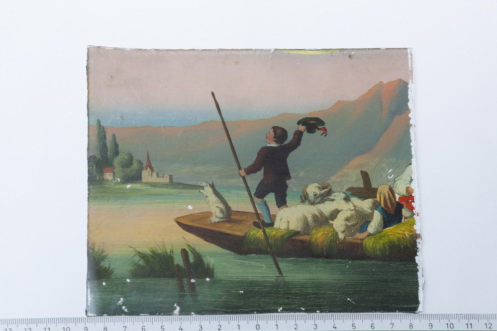 Herdersjongen in een boot