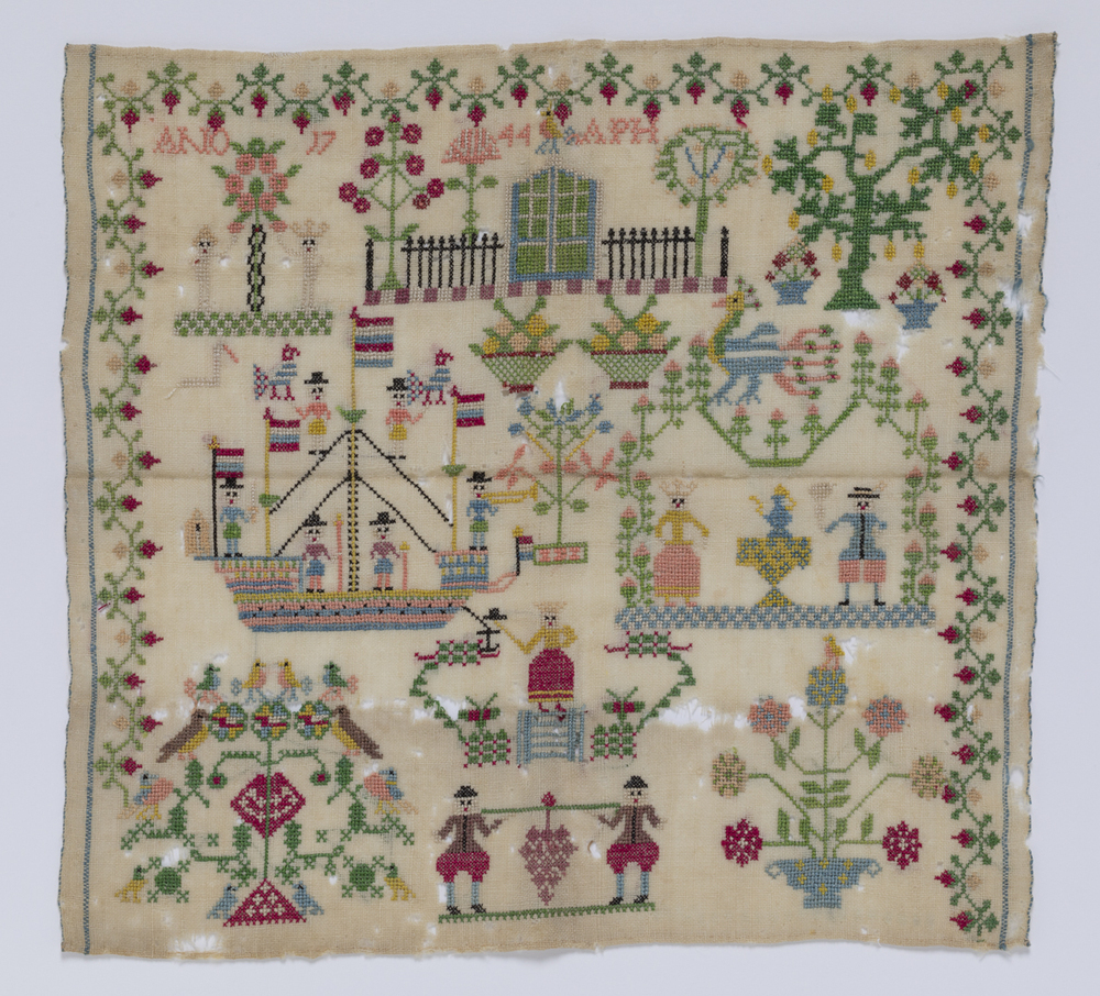 Merklap met Adam en Eva